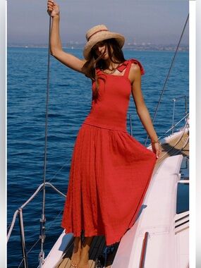 Beach Riot Isadora Dress Crimson